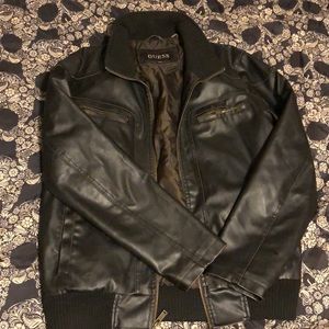 Guess leather jacket size medium. Mens